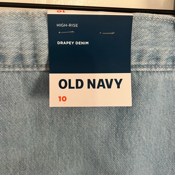 Old Navy high rise drapey denim A line midi skirt - Picture 2 of 3